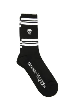 Alexander McQueen Logo Skull Crew Socks