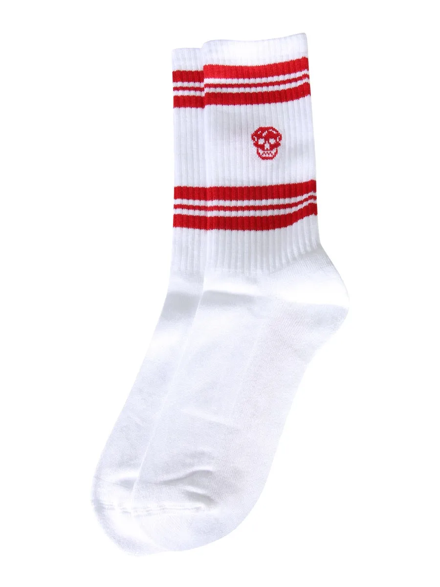 Alexander McQueen Logo Skull Crew Socks