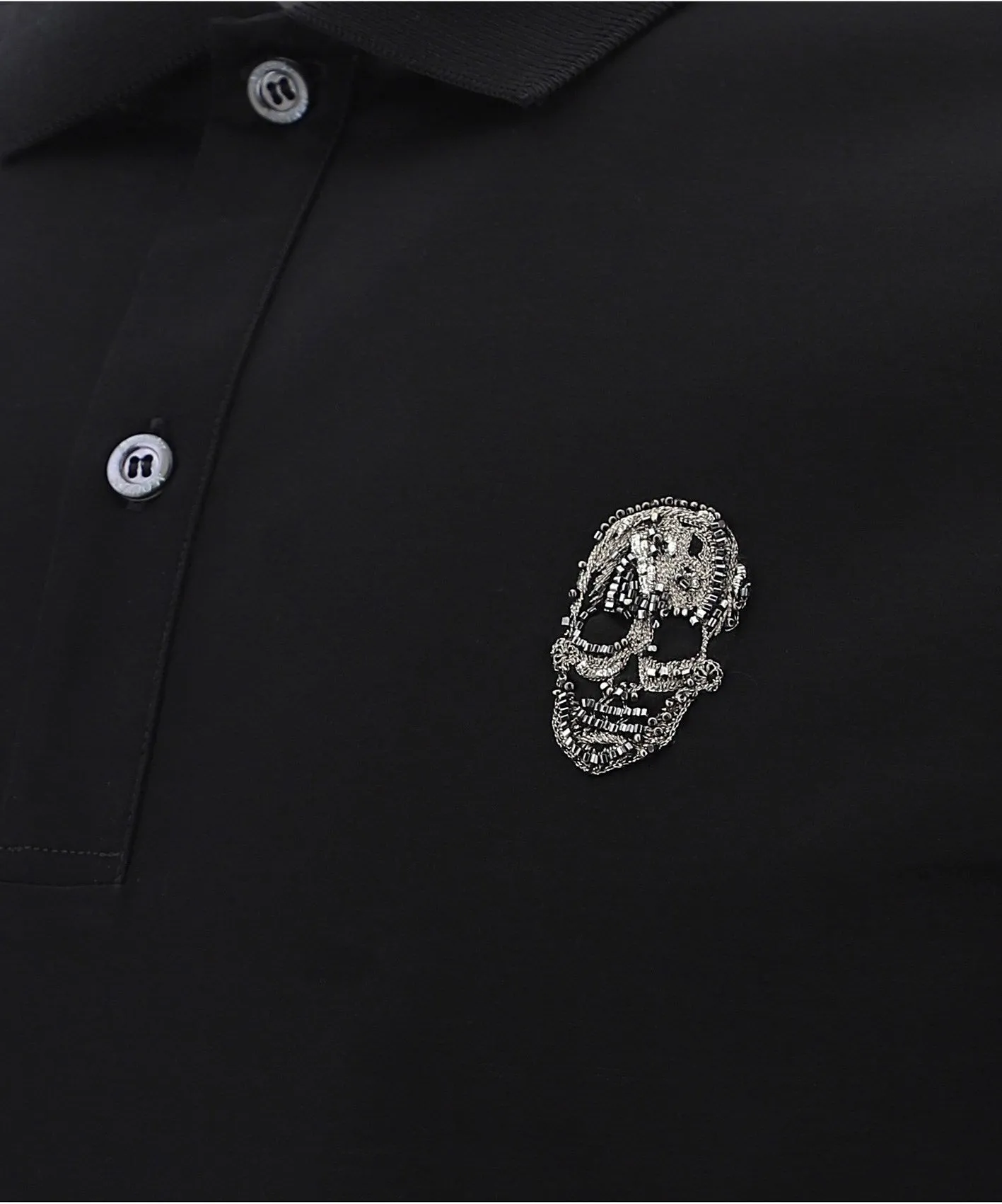Alexander McQueen Skull Embellished Polo Shirt
