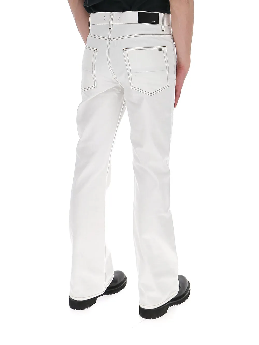 Amiri Logo Patch Flared Jeans