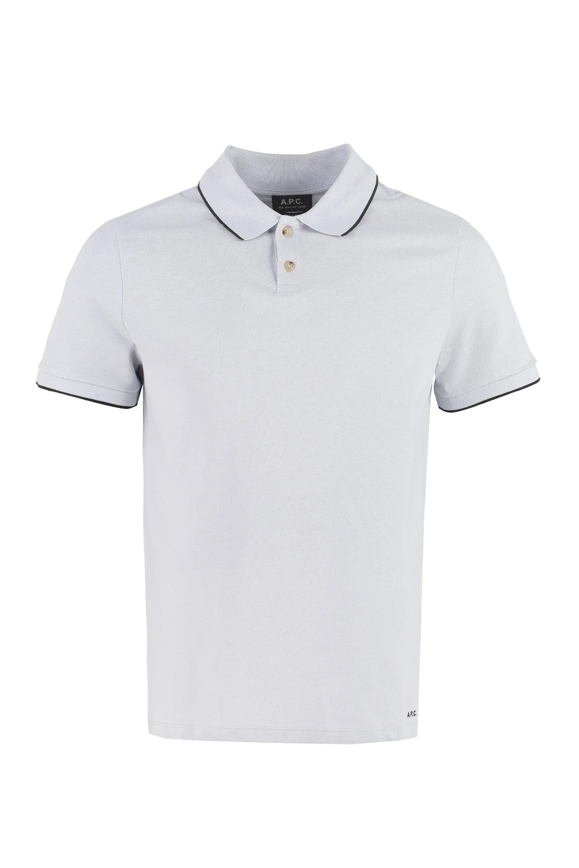 A.P.C. Striped Collar Polo Shirt