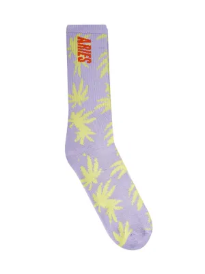 Aries Palm-Tree Intarsia-Knit Socks