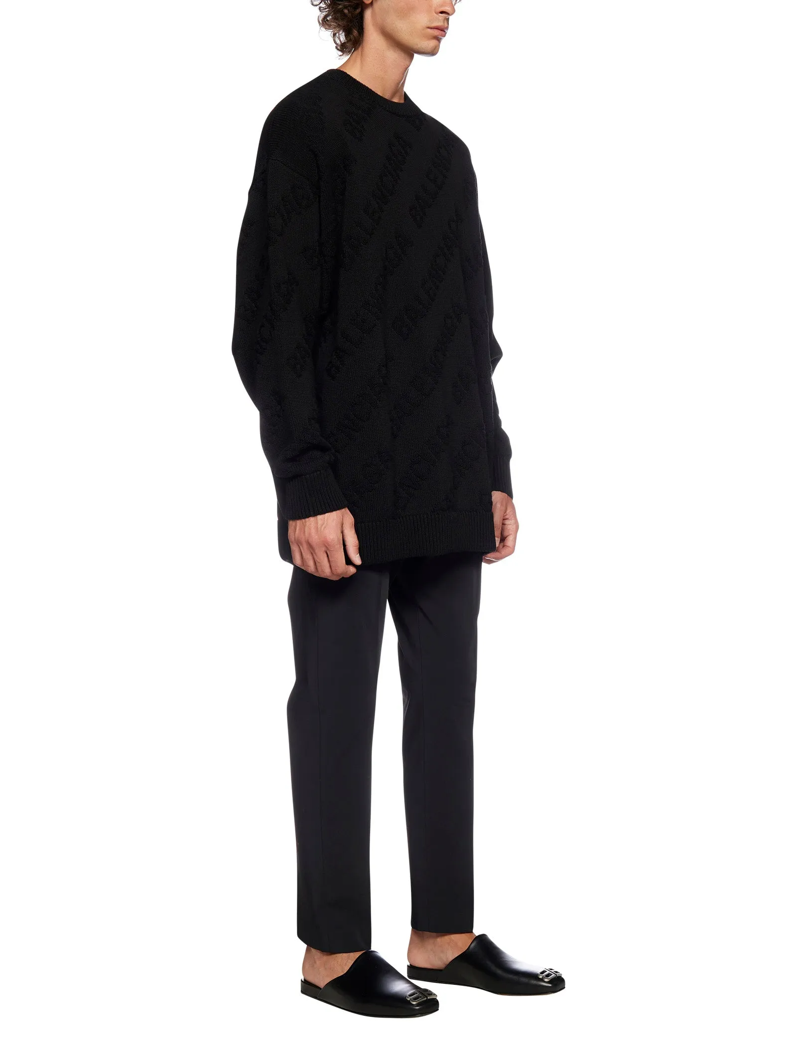 Balenciaga Allover Jacquard Knit Sweater