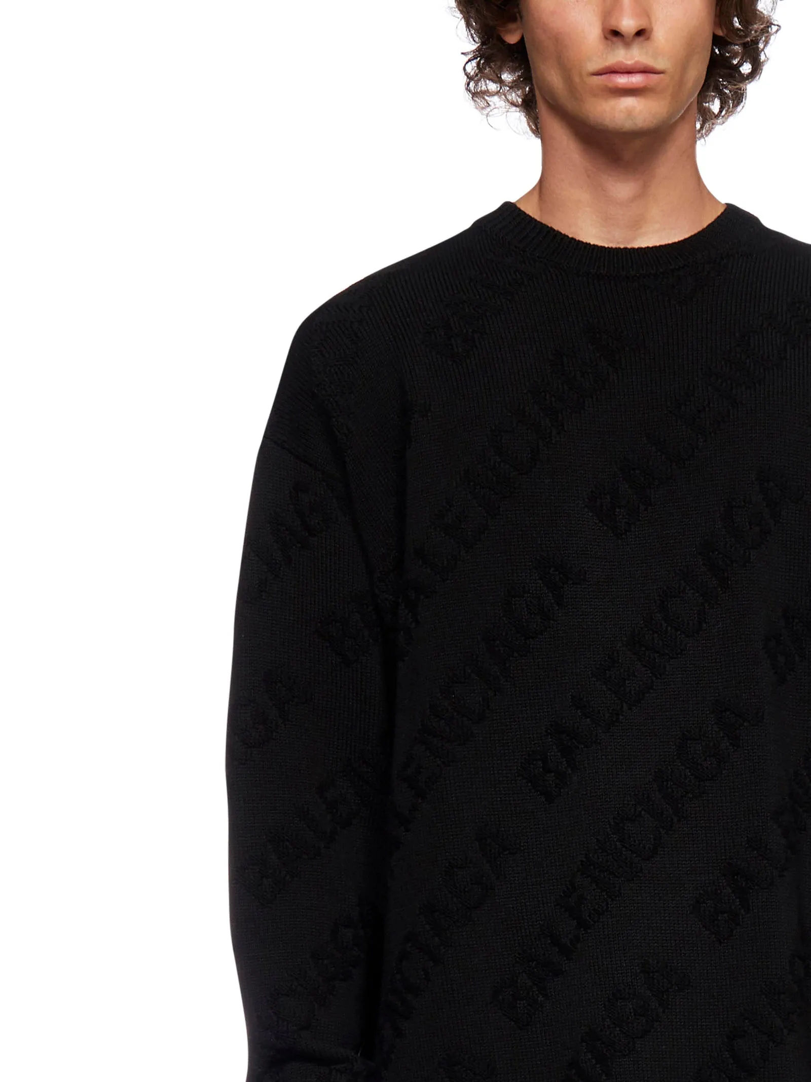 Balenciaga Allover Jacquard Knit Sweater