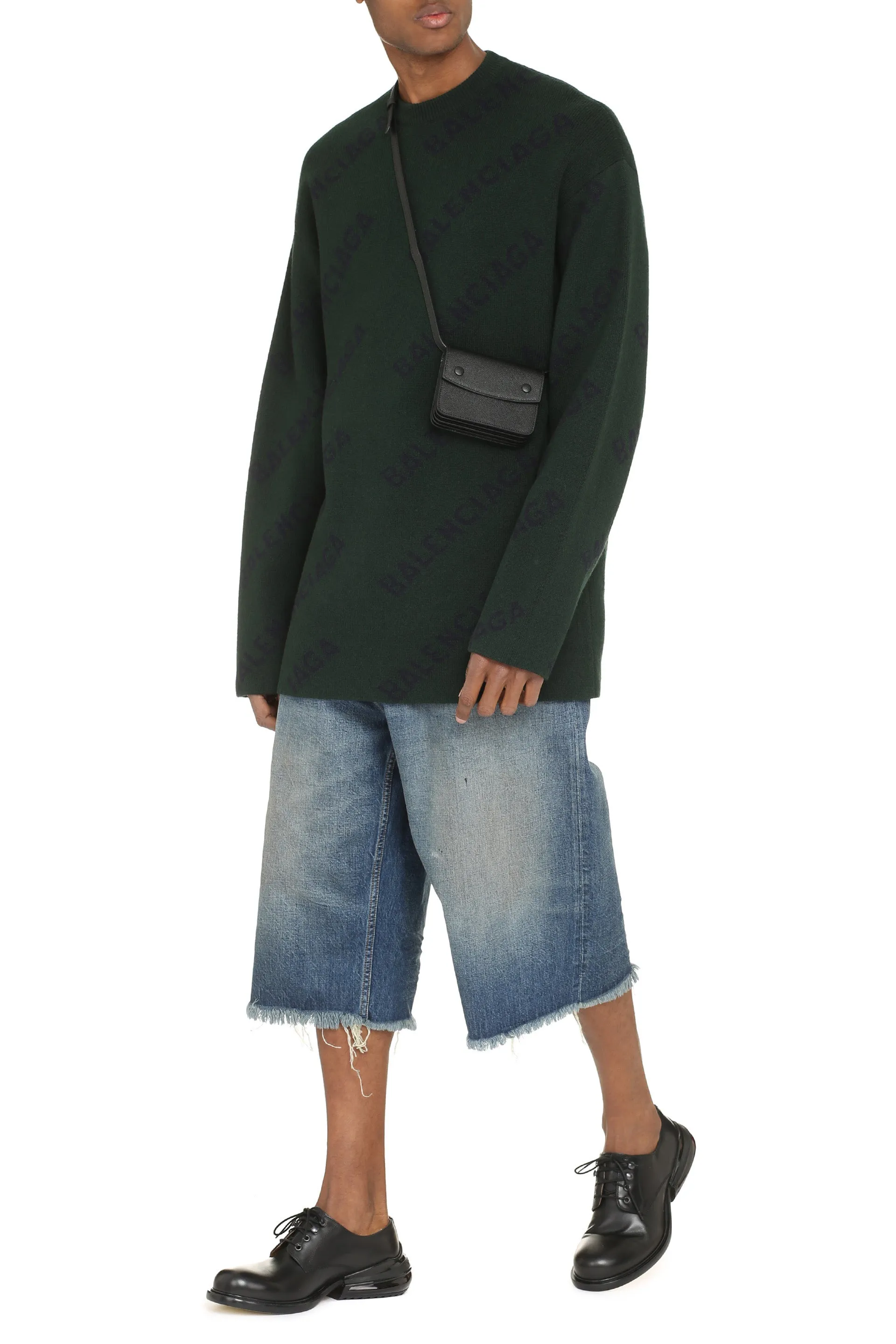 Balenciaga Allover Logo Intarsia Sweater