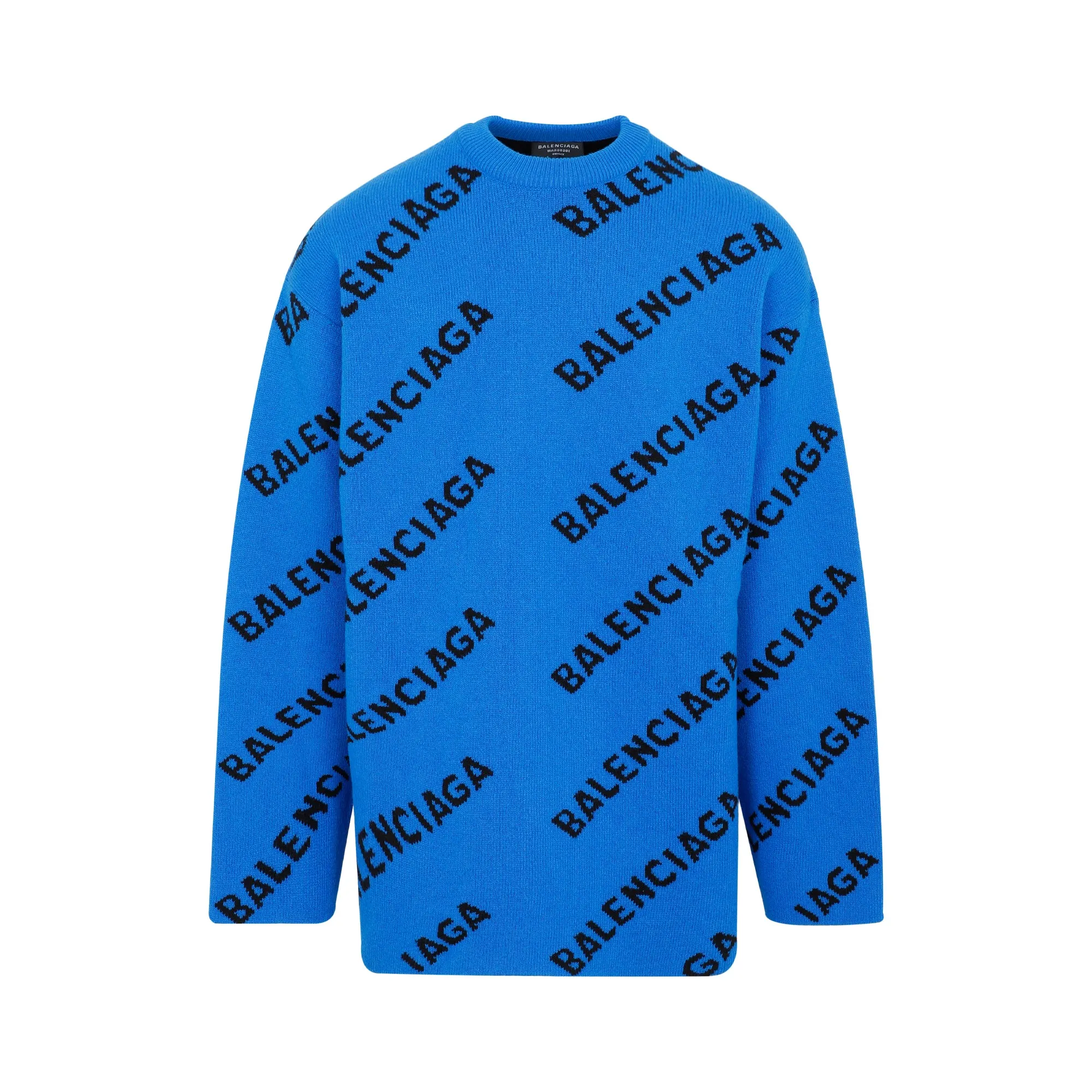 Balenciaga Allover Logo Intarsia Sweater