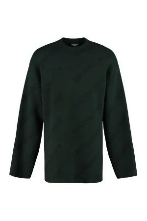 Balenciaga Allover Logo Intarsia Sweater