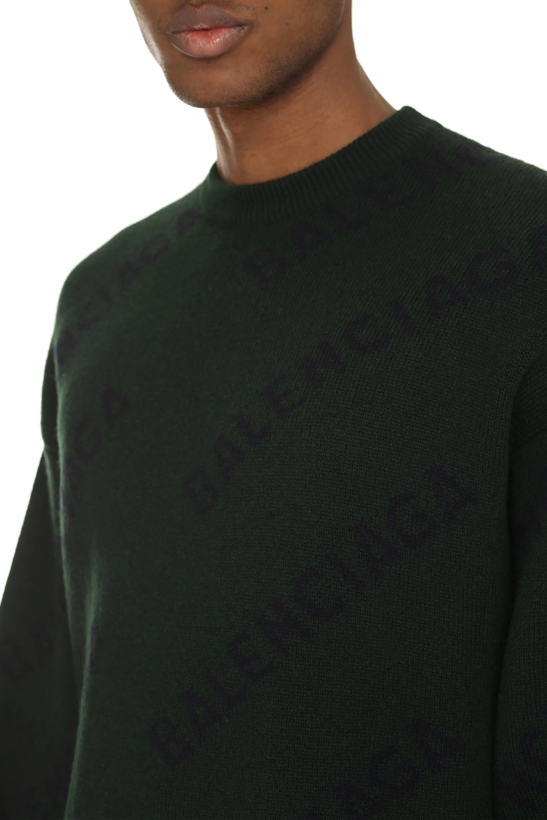 Balenciaga Allover Logo Intarsia Sweater