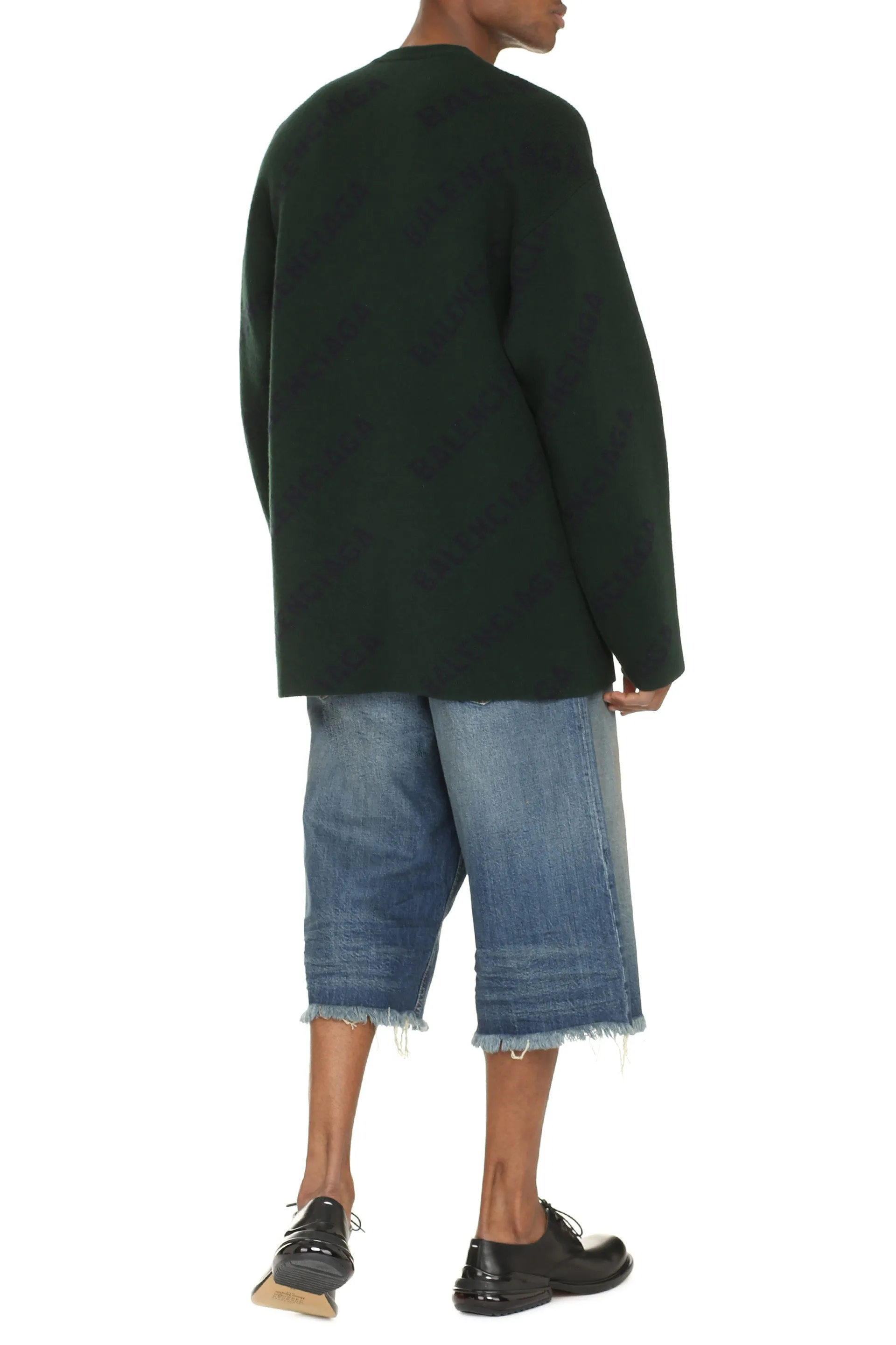 Balenciaga Allover Logo Intarsia Sweater