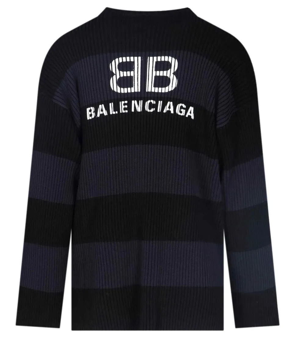 Balenciaga Striped Logo Sweater