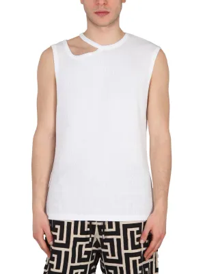 Balmain Cut-Out Detailed Tank Top