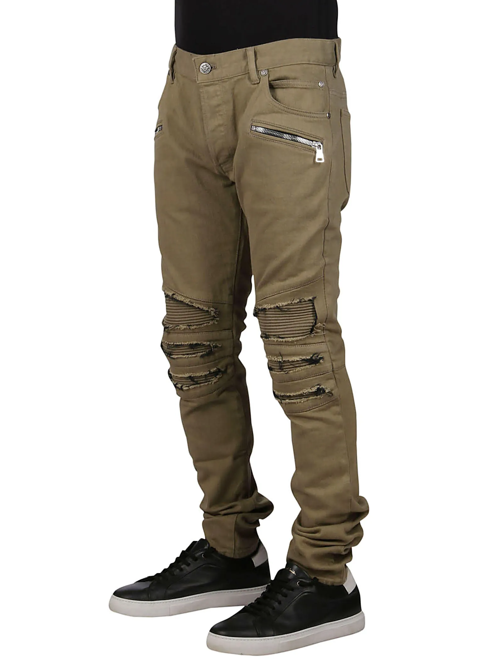 Balmain Distressed Panelled Jeans