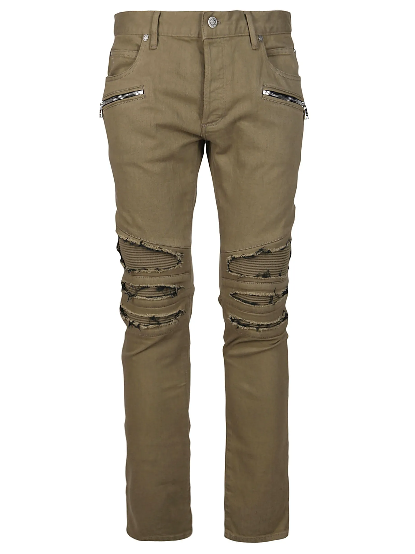 Balmain Distressed Panelled Jeans