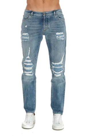 Balmain Distressed Tapered Jeans