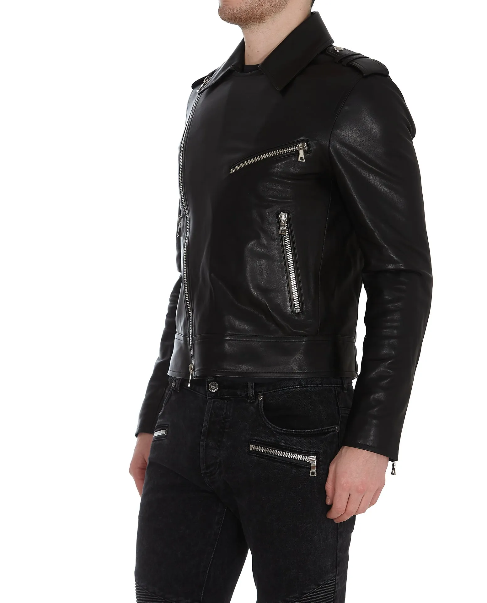 Balmain Leather Biker Jacket