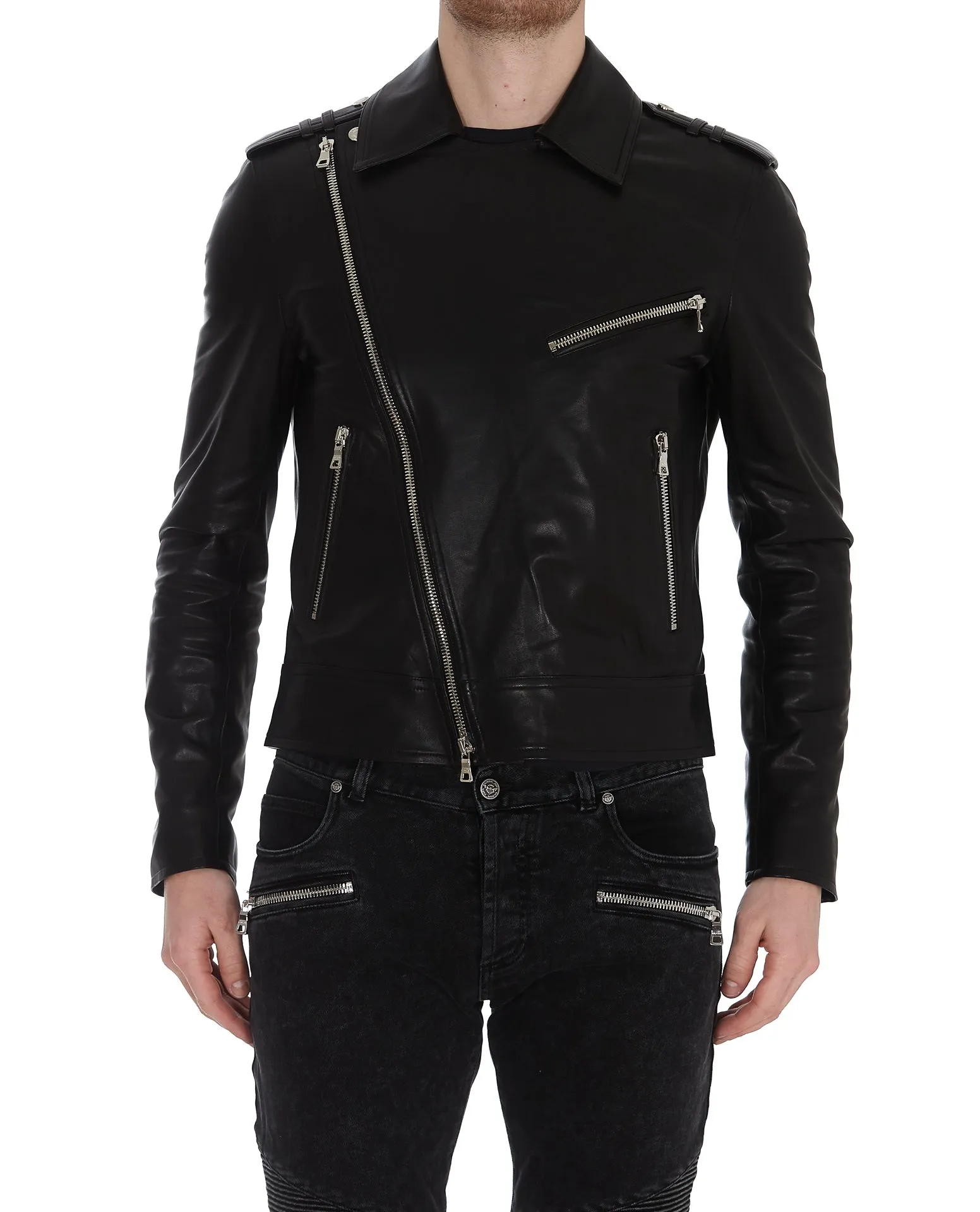 Balmain Leather Biker Jacket
