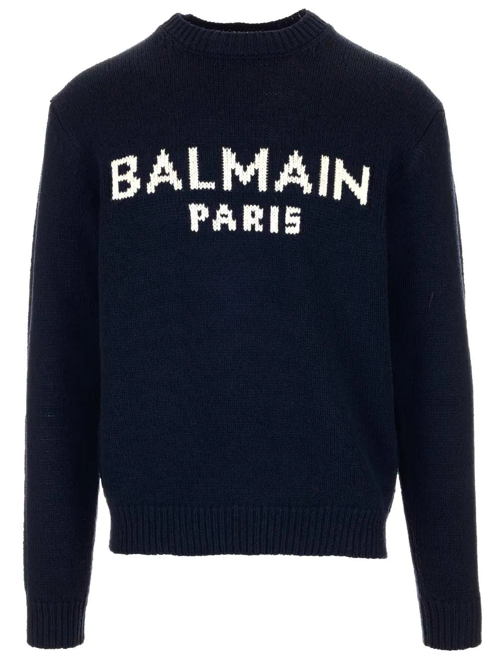 Balmain Logo Intarsia Knit Sweater