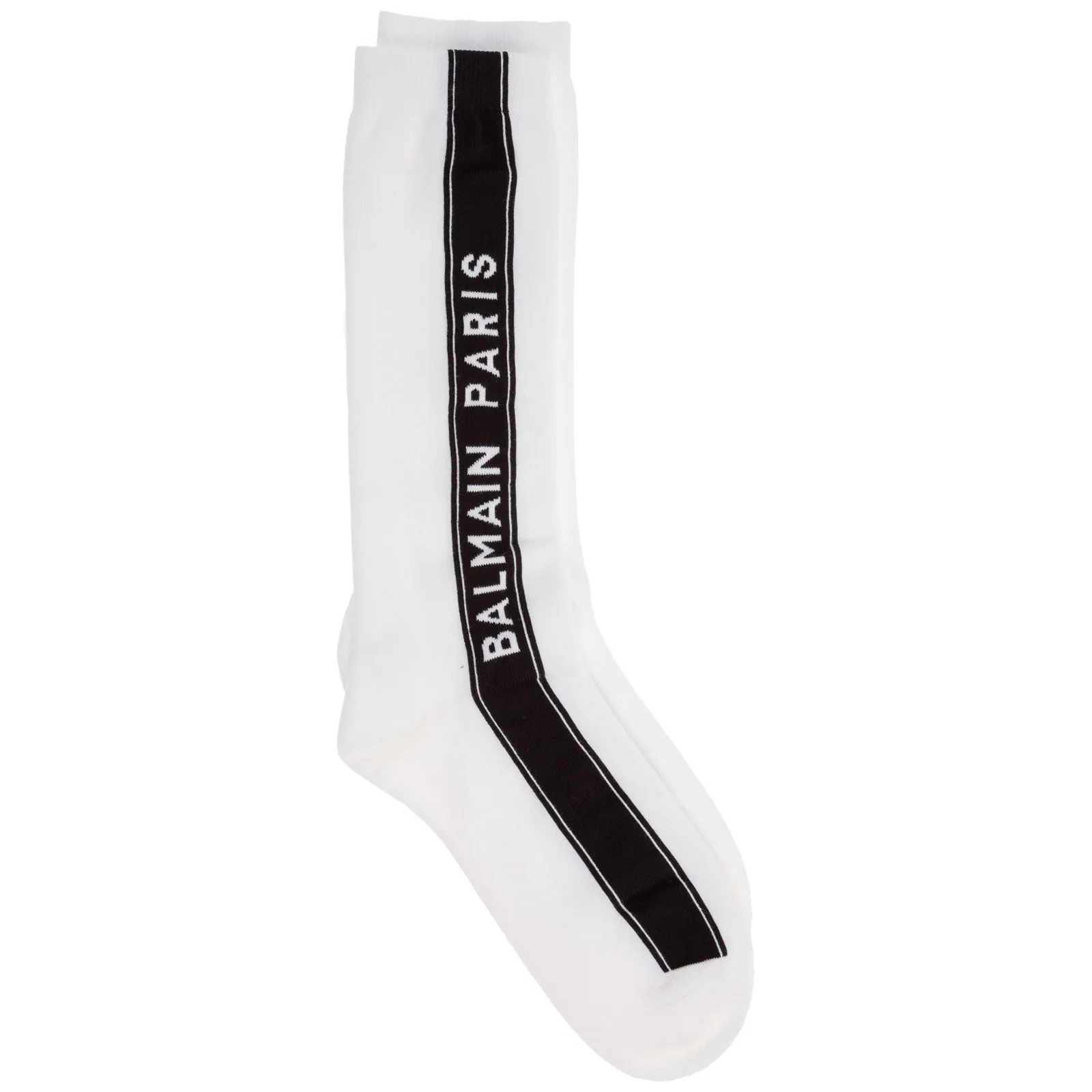 Balmain Logo Stripe Intarsia Socks