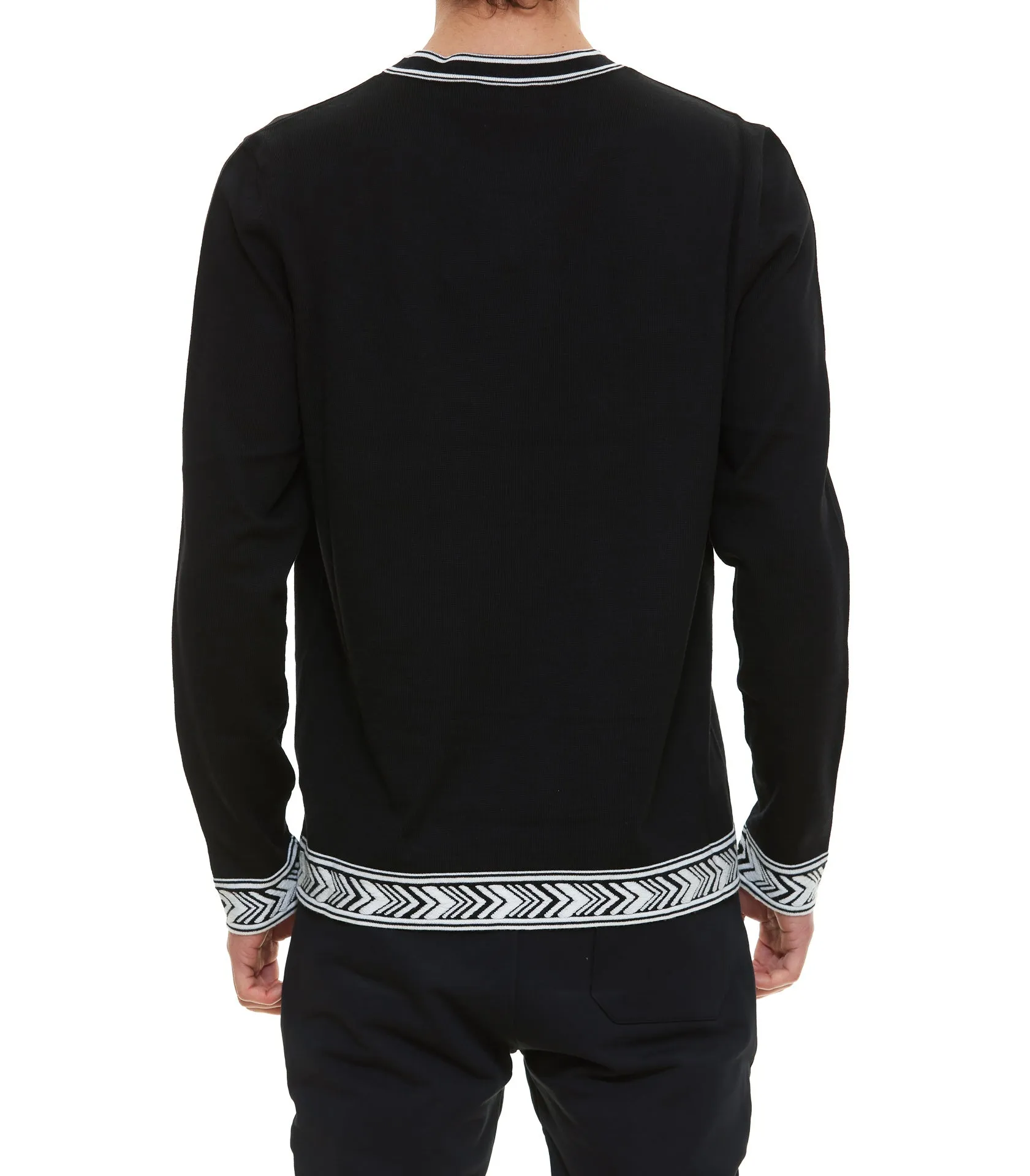 Balmain Logo Trim Knitted Jumper