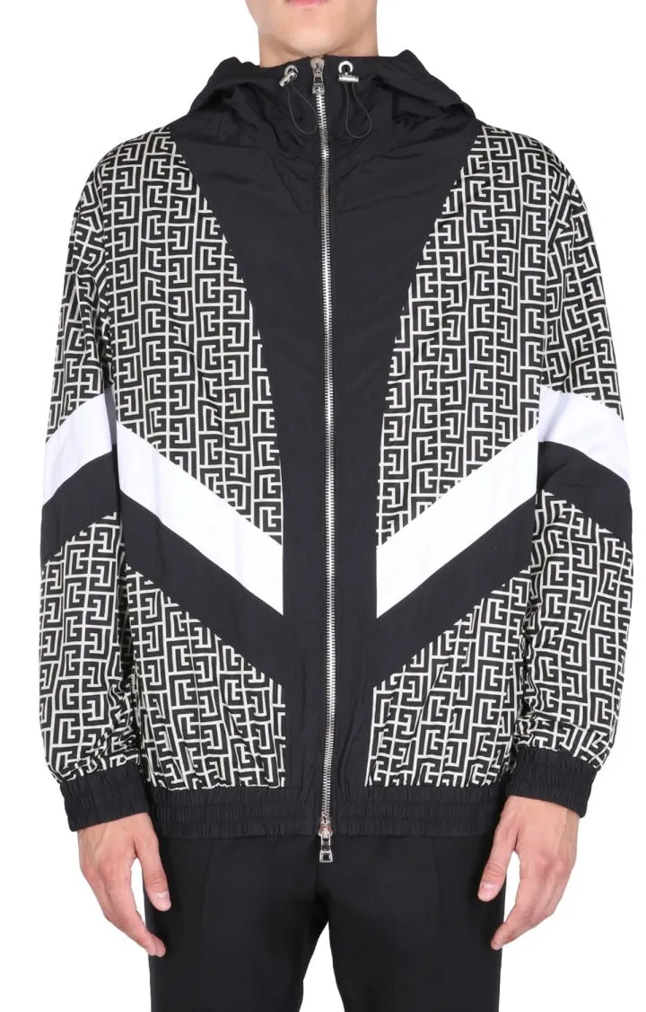 Balmain Monogram Printed Zipped Jacket