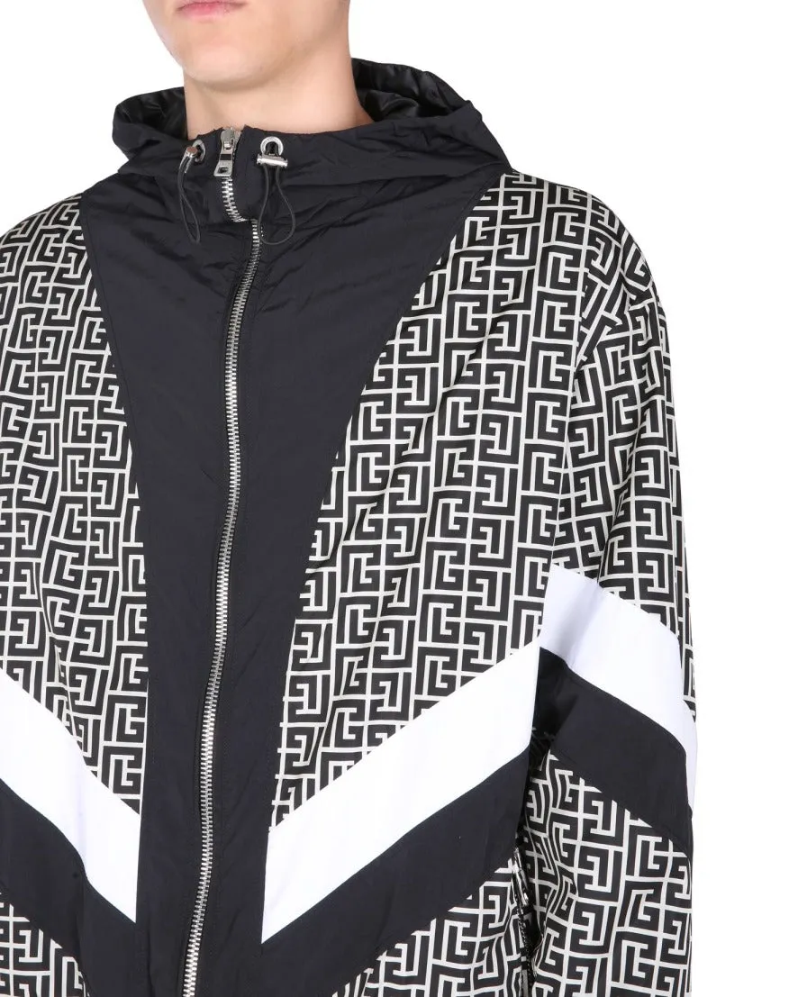 Balmain Monogram Printed Zipped Jacket