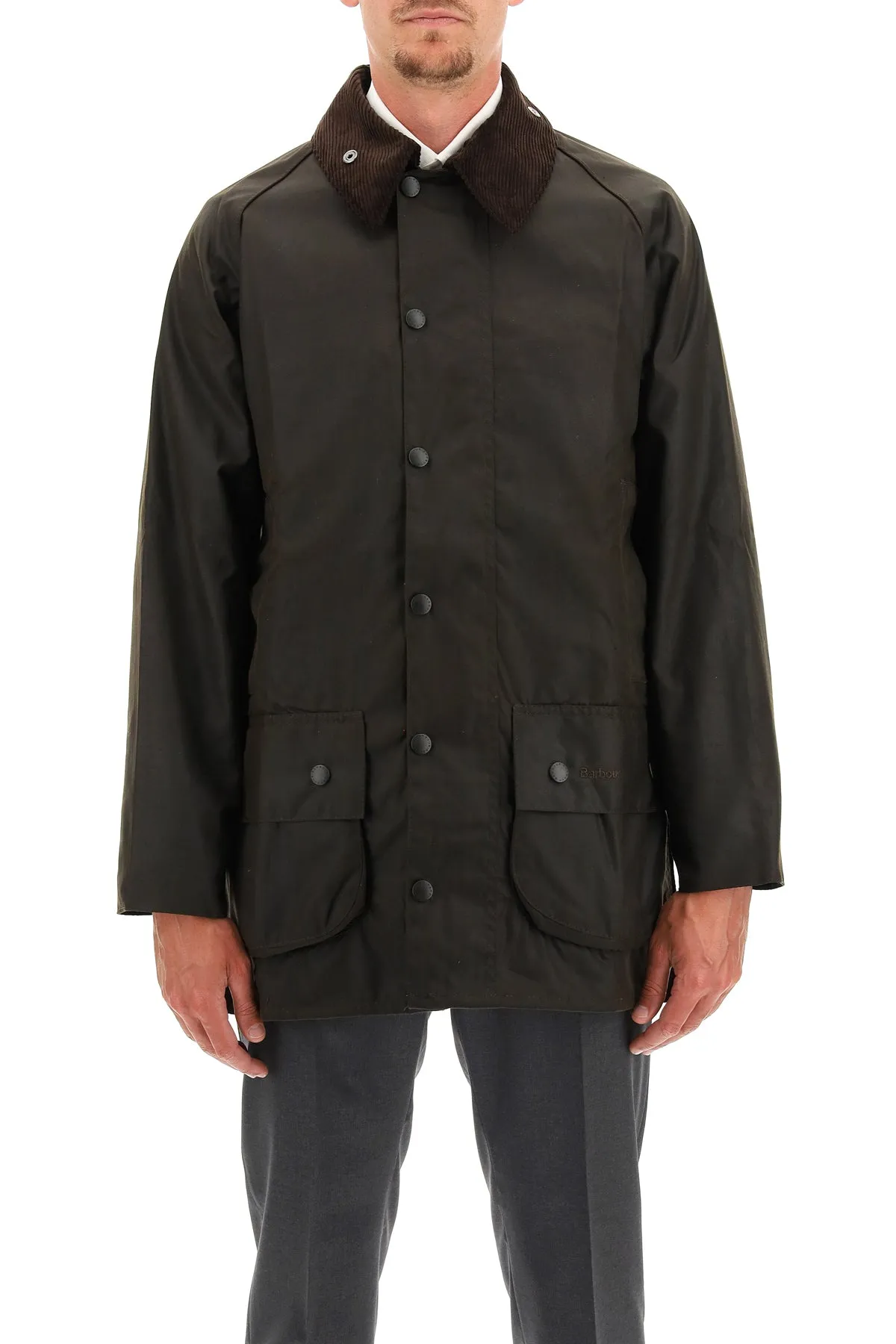 Barbour Logo Embroidered Snap-Fastening Coat