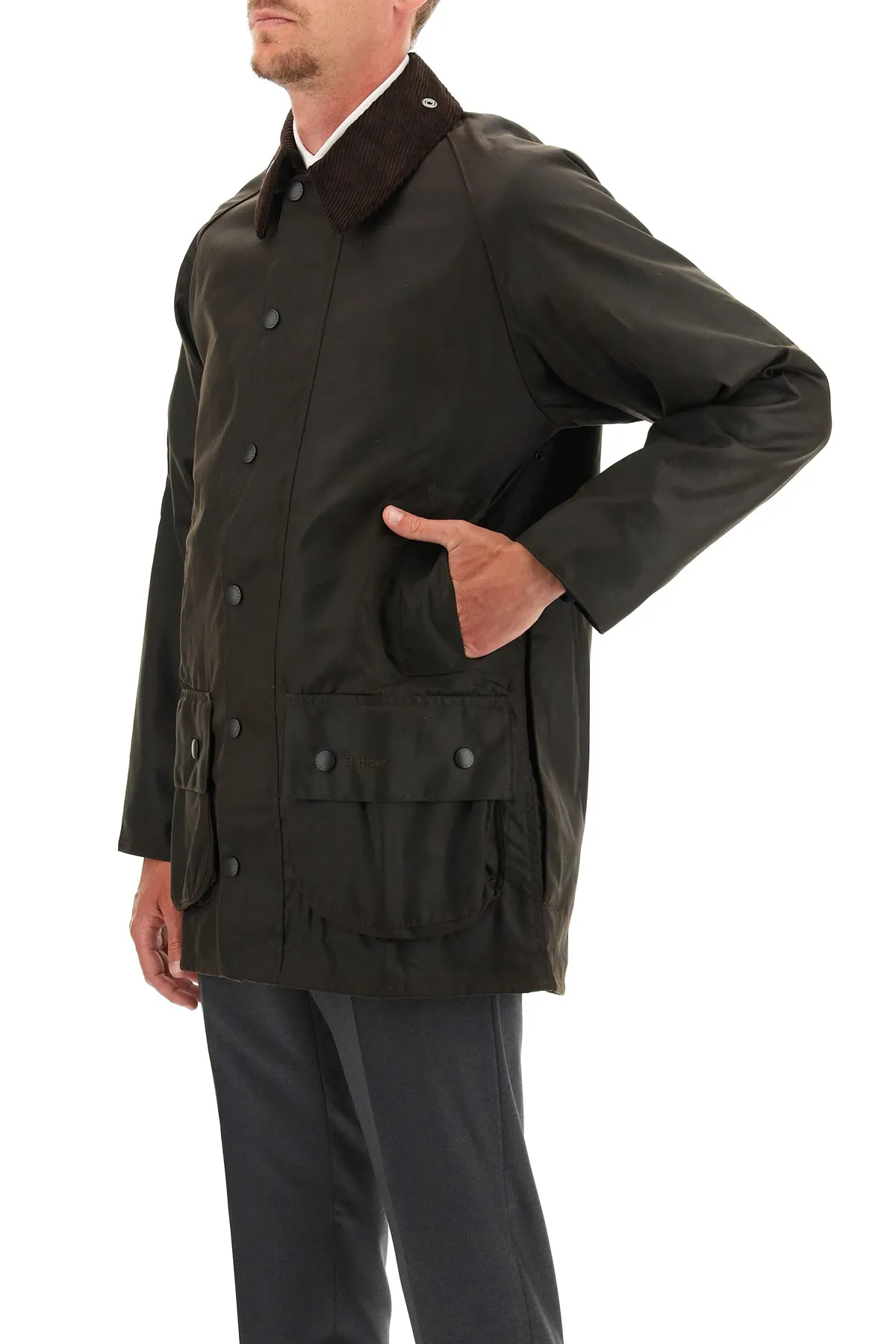 Barbour Logo Embroidered Snap-Fastening Coat