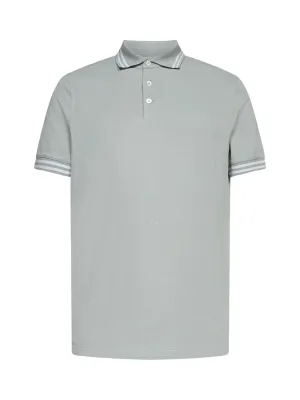 Brunello Cucinelli Striped Collar Polo Shirt