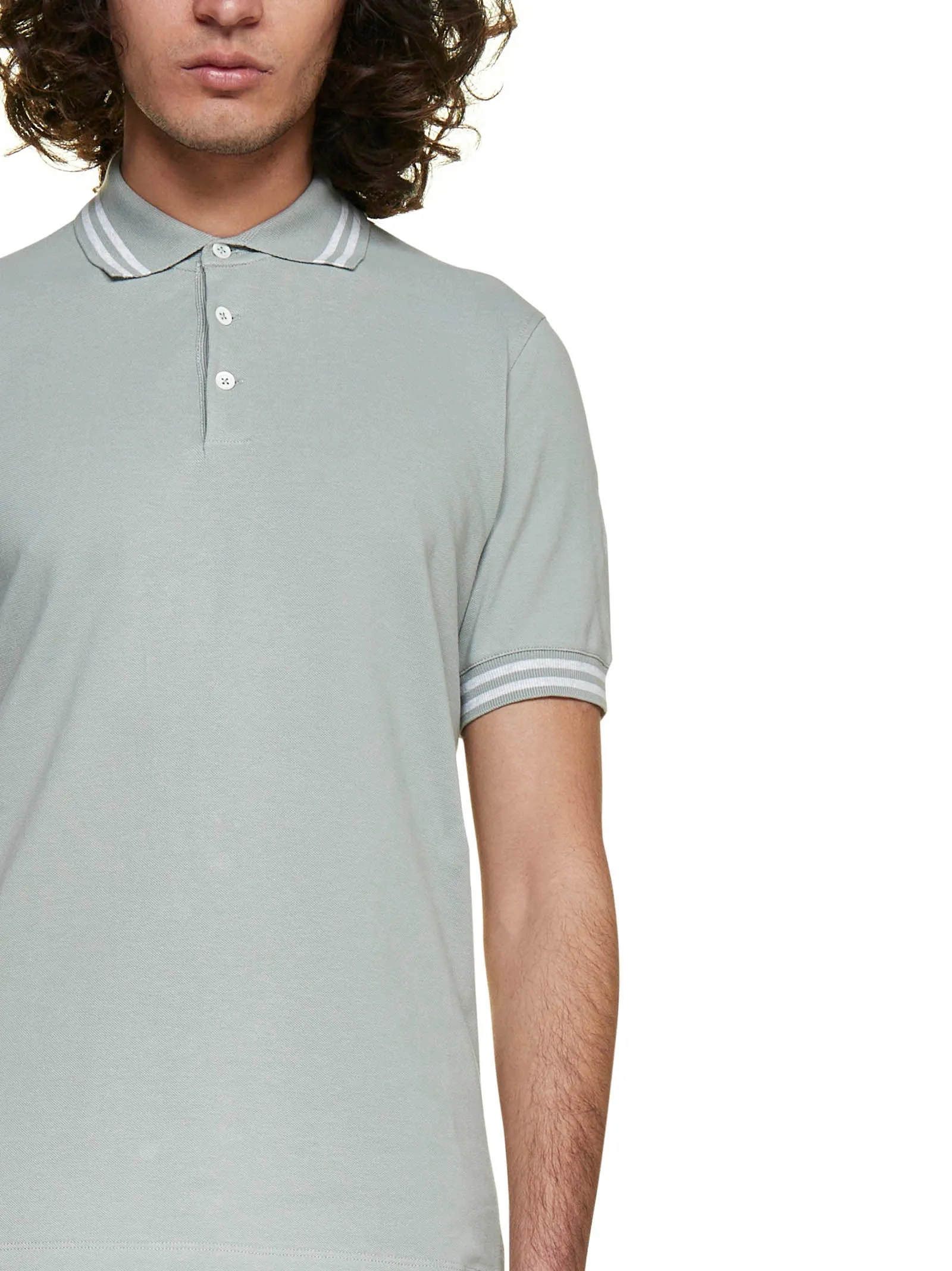 Brunello Cucinelli Striped Collar Polo Shirt