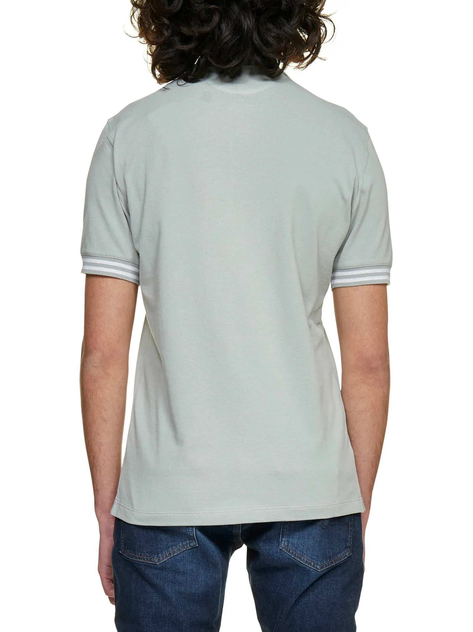 Brunello Cucinelli Striped Collar Polo Shirt