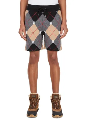 Burberry Monogram Motif Argyle Intarsia Shorts