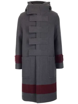 Burberry Striped Hooded Duffle Coat