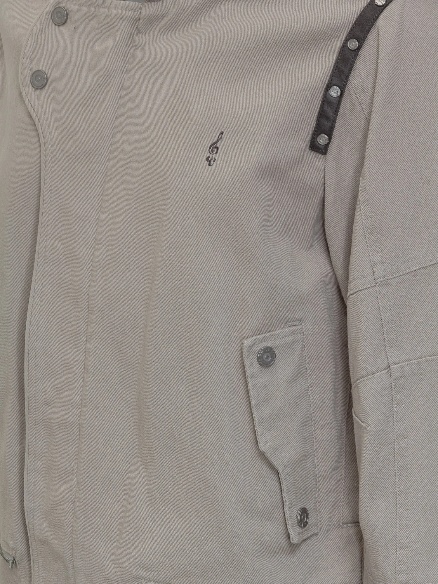 C2H4 Checked Layer Leather Jacket