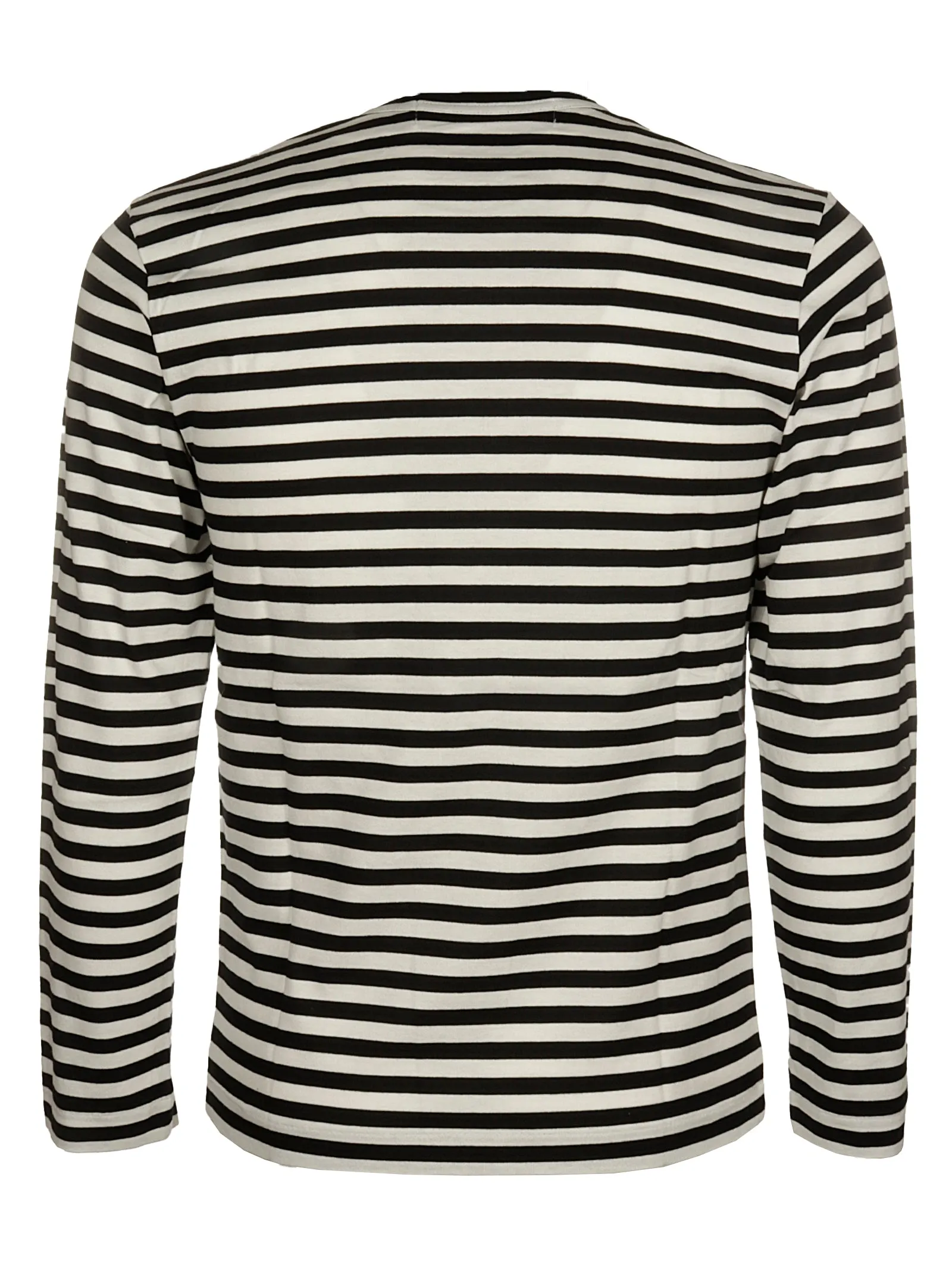 Comme des Garons Play Striped Heart Crewneck Top