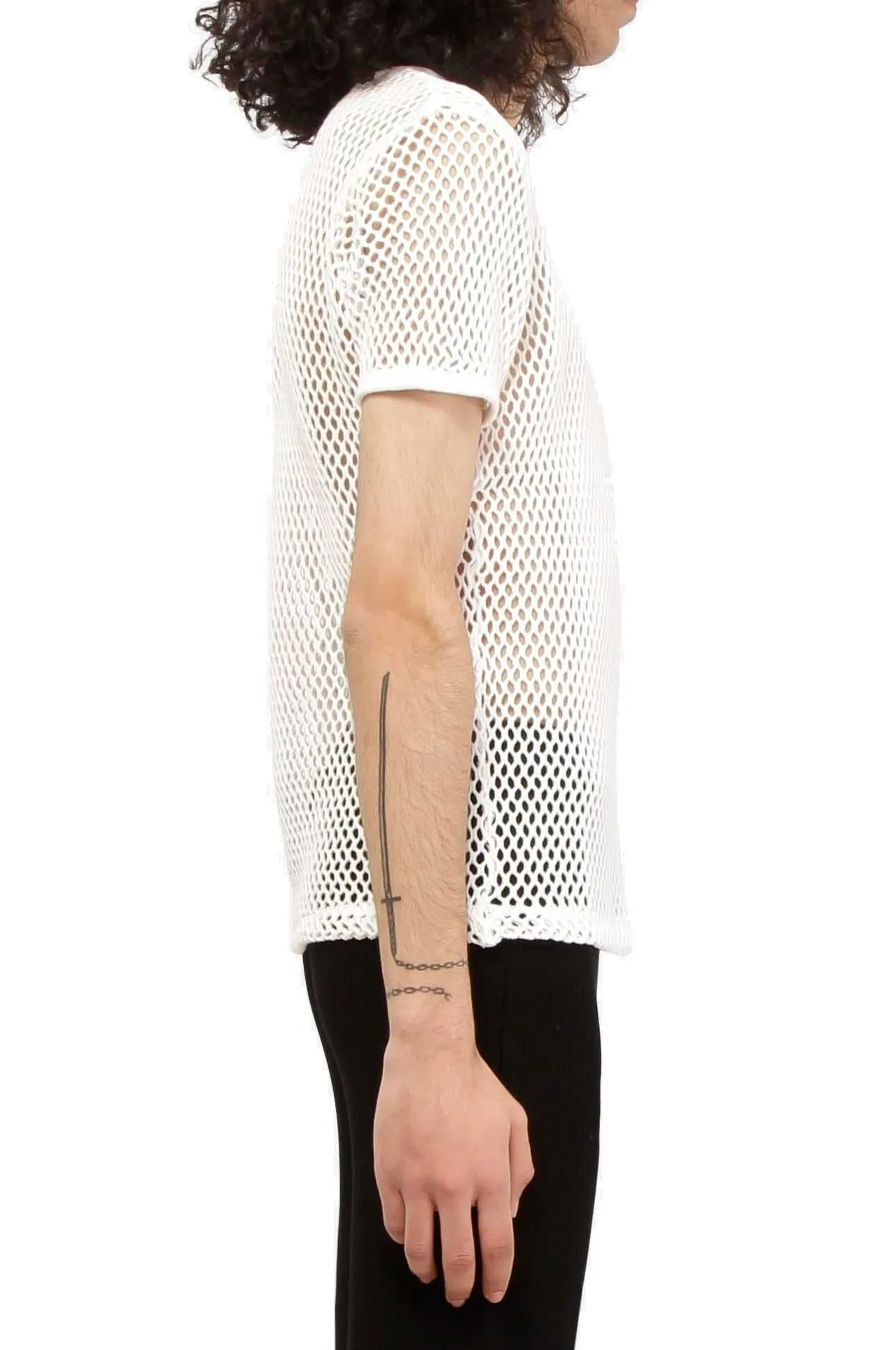 Courrges Crewneck Mesh T-Shirt
