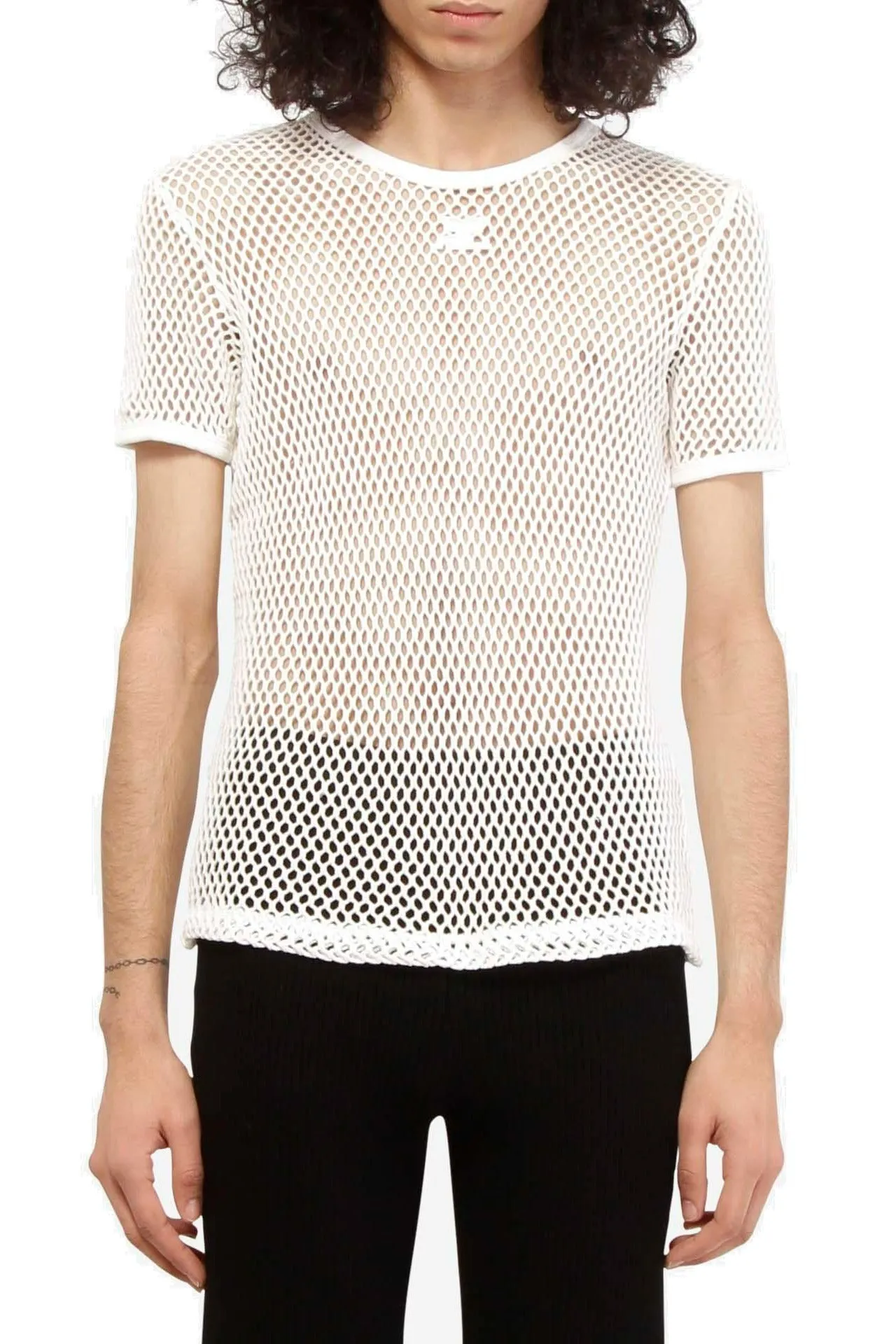Courrges Crewneck Mesh T-Shirt