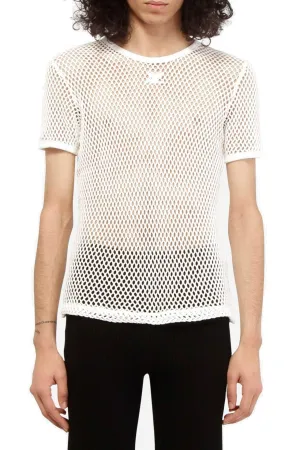 Courrges Crewneck Mesh T-Shirt