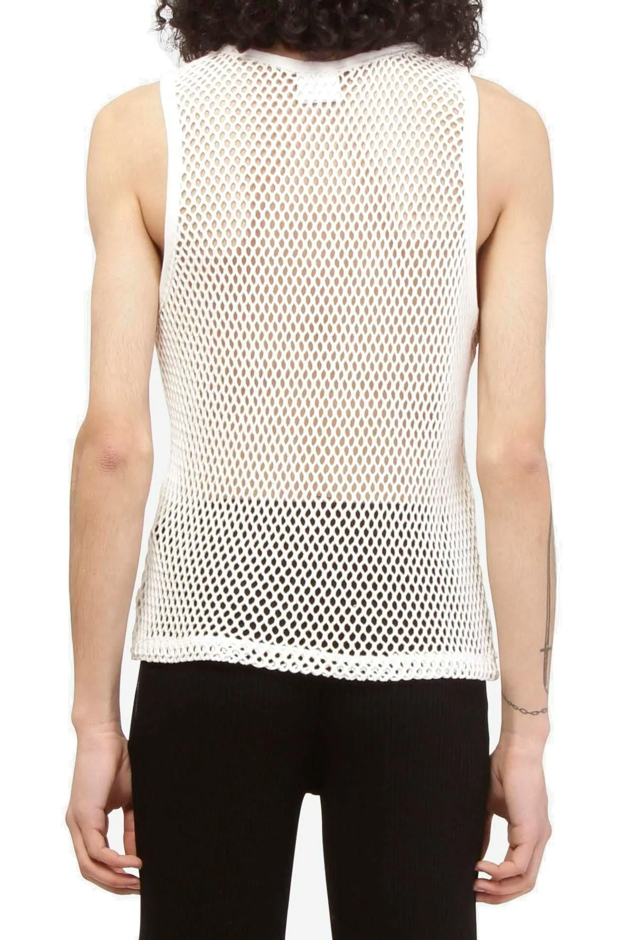 Courrges Logo Detailed Mesh Tank Top