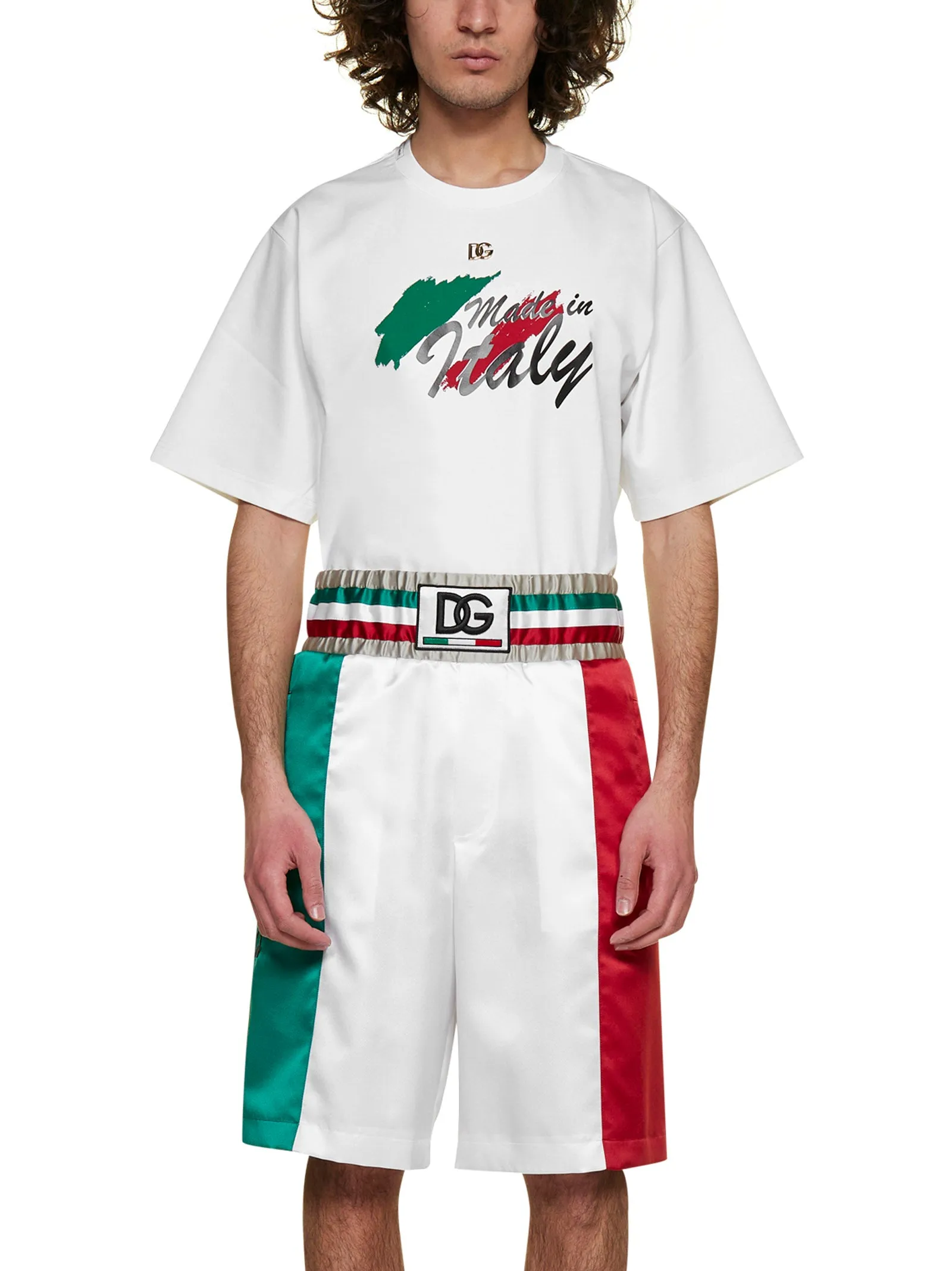 Dolce & Gabbana DG Patch Satin Shorts