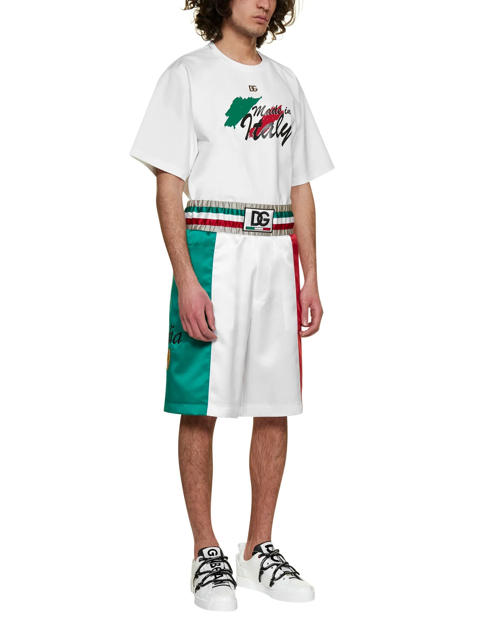 Dolce & Gabbana DG Patch Satin Shorts