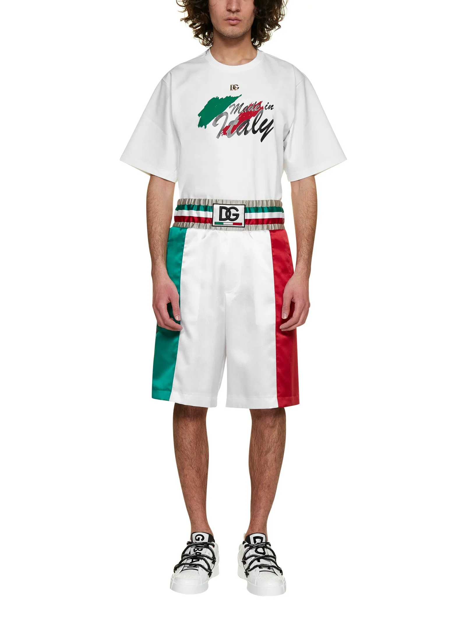 Dolce & Gabbana DG Patch Satin Shorts