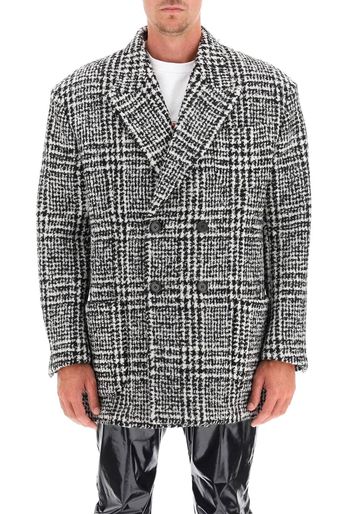Dolce & Gabbana Houndstooth Double-Breasted Coat