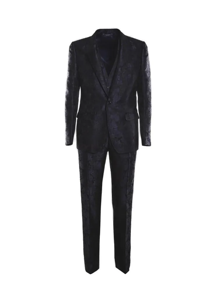 Dolce & Gabbana Jacquard Three Piece Tailored Suit