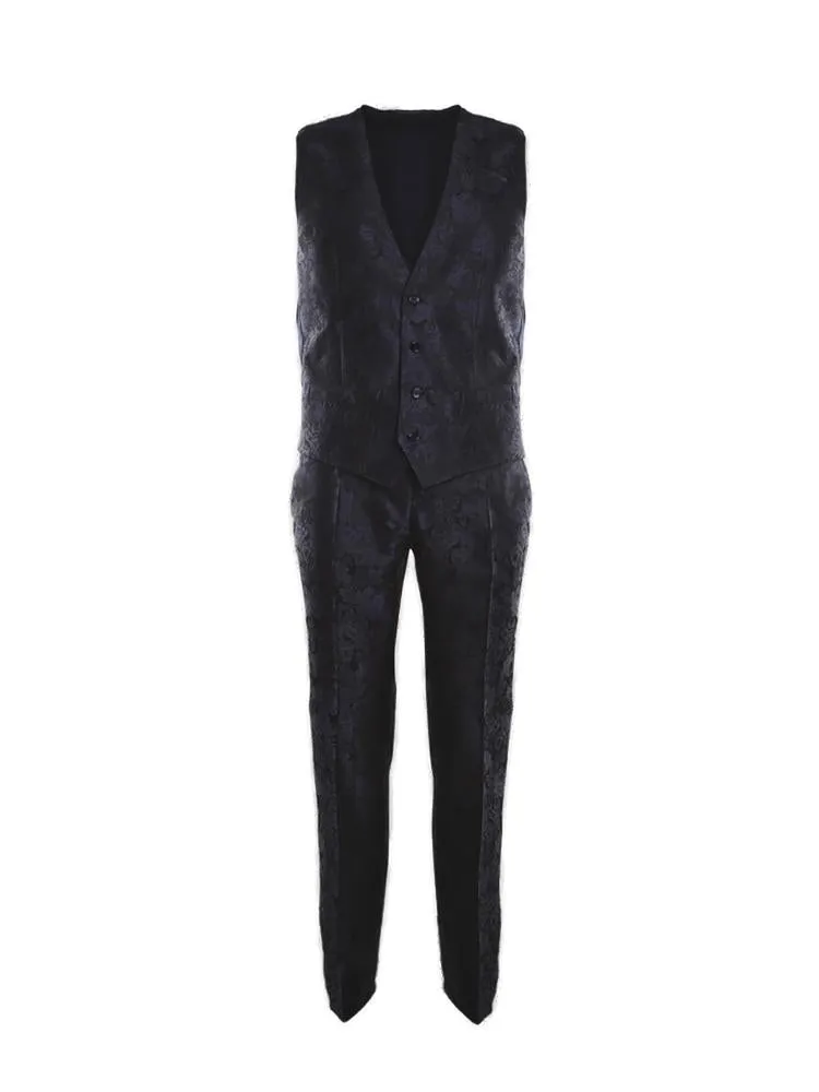 Dolce & Gabbana Jacquard Three Piece Tailored Suit