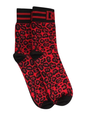 Dolce & Gabbana Leopard Jacquard Stretch Socks