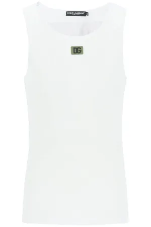 Dolce & Gabbana Logo Patch Crewneck Tank Top