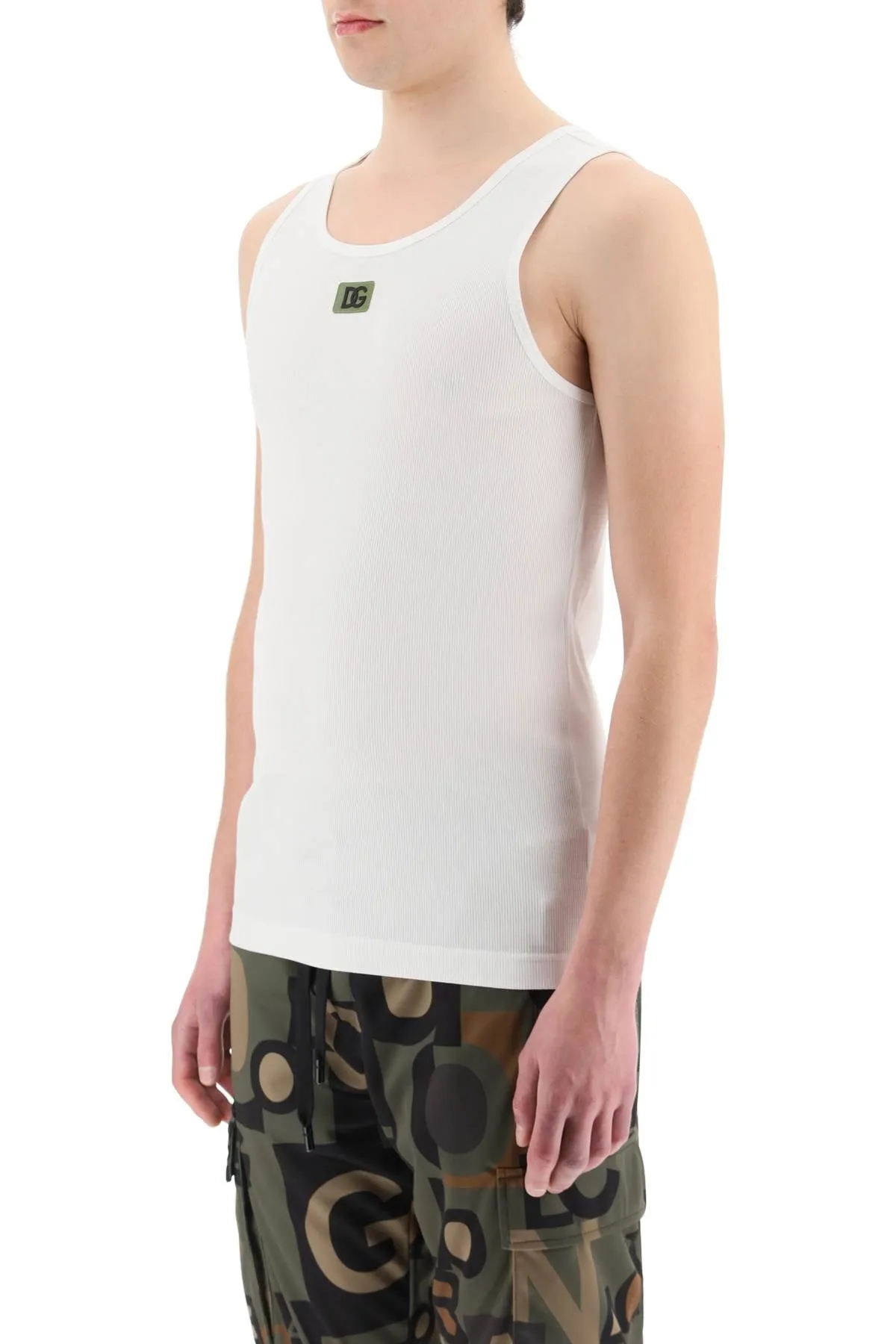 Dolce & Gabbana Logo Patch Crewneck Tank Top