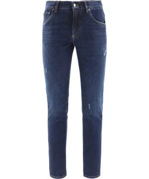 Dolce & Gabbana Logo Patch Straight-Leg Jeans