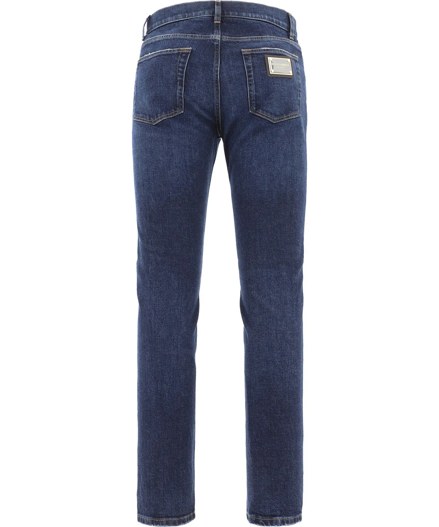 Dolce & Gabbana Logo Patch Straight-Leg Jeans