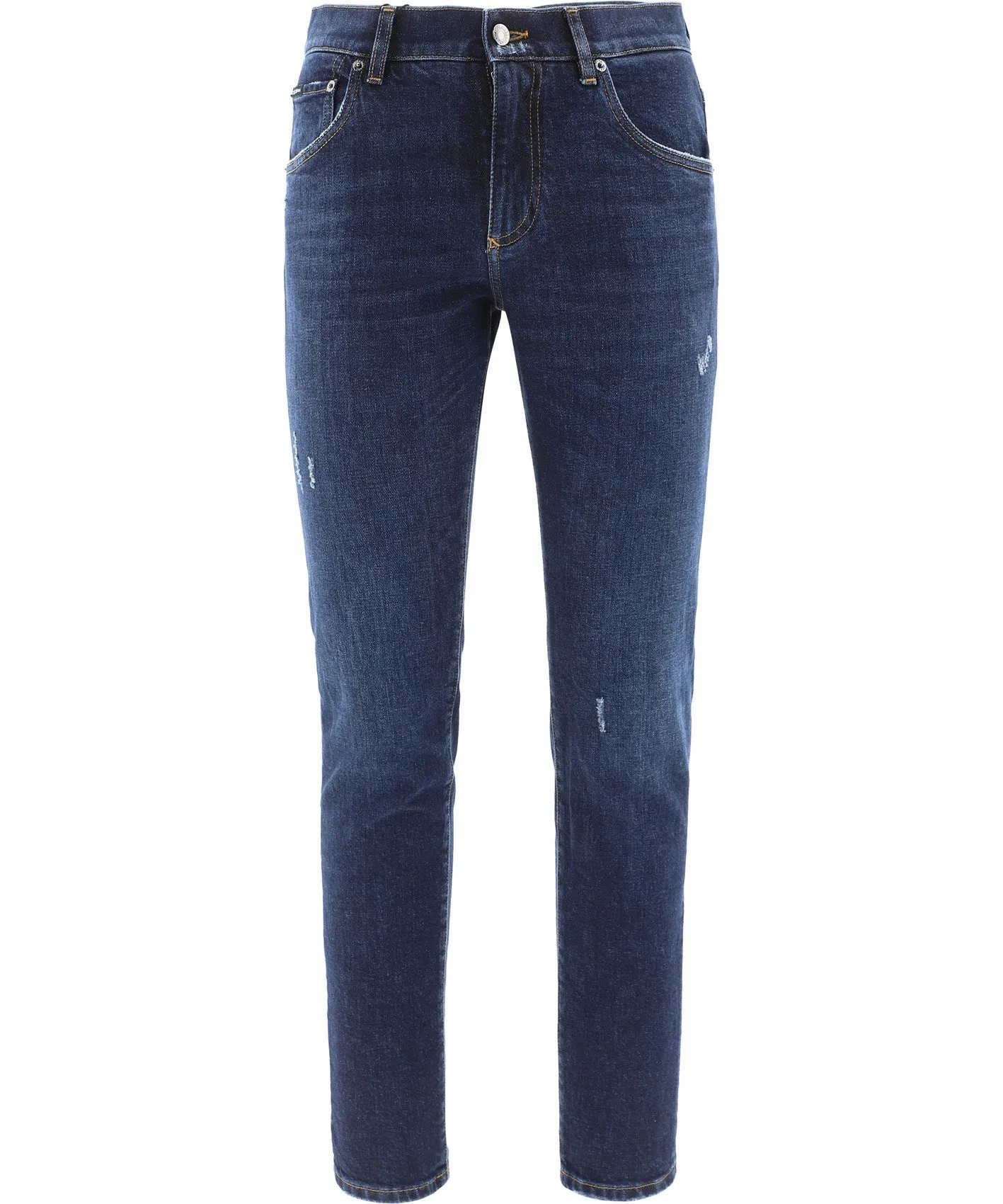 Dolce & Gabbana Logo Patch Straight-Leg Jeans